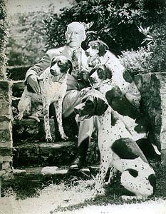 Gaines Pet Foods Co. Founder, Clarence Gaines, and his dogs